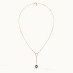Shield Diamond Lariat Necklace, 14K Gold Vermeil, 1/5 ct Lab Grown Diamond-7