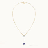Shield Diamond Lariat Necklace, 14K Gold Vermeil, 1/5 ct Lab Grown Diamond-7