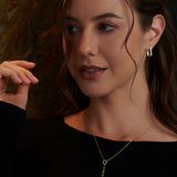 Shield Diamond Lariat Necklace, 14K Gold Vermeil, 1/5 ct Lab Grown Diamond-5