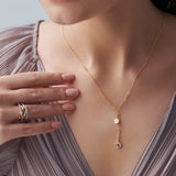 Cera Heart Lariat Necklace, 14K Solid Gold, 1/10 ct Lab Grown Diamond-5