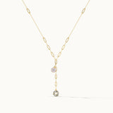 Cera Heart Lariat Necklace, 14K Solid Gold, 1/10 ct Lab Grown Diamond-3