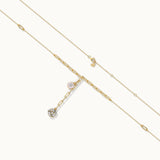 Cera Heart Lariat Necklace, 14K Solid Gold, 1/10 ct Lab Grown Diamond-6