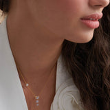 Teardrop Diamond Lariat Necklace, 14K Solid Gold, 1/3 ct Lab Grown Diamond-5