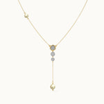 Teardrop Diamond Lariat Necklace, 14K Solid Gold, 1/3 ct Lab Grown Diamond-3
