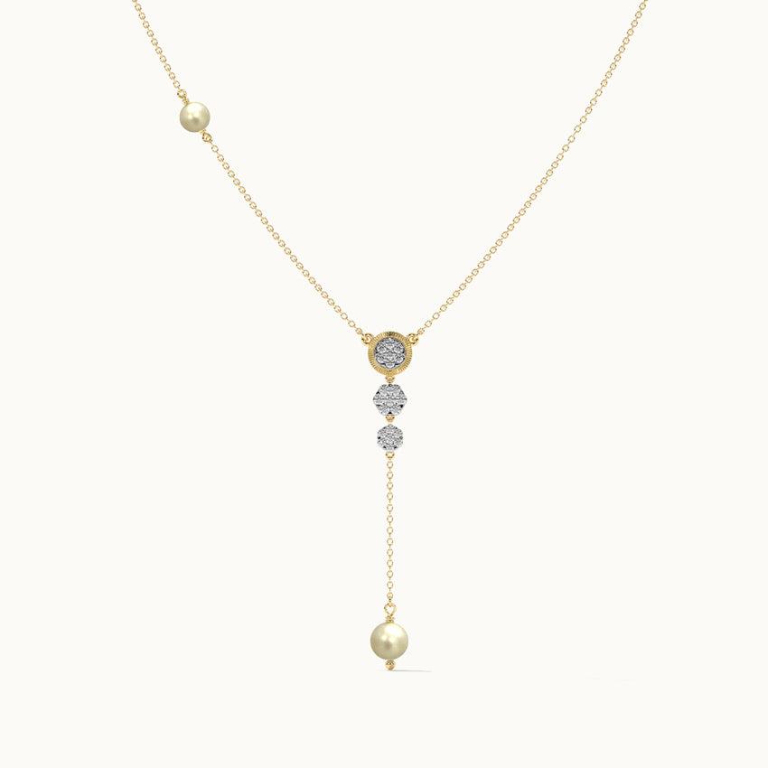 Teardrop Diamond Lariat Necklace, 14K Solid Gold, 1/3 ct Lab Grown Diamond-3