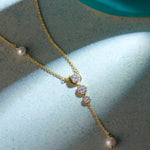 Teardrop Diamond Lariat Necklace, 14K Gold Vermeil, 1/3 ct Lab Grown Diamond-6