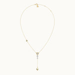 Teardrop Diamond Lariat Necklace, 14K Solid Gold, 1/3 ct Lab Grown Diamond-8