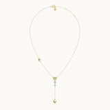 Teardrop Diamond Lariat Necklace, 14K Solid Gold, 1/3 ct Lab Grown Diamond-8