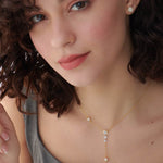 Teardrop Diamond Lariat Necklace, 14K Solid Gold, 1/3 ct Lab Grown Diamond-2