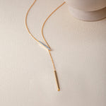 Adjustable Bar Diamond Lariat Necklace, 14K Gold Vermeil, 1/10 ct Lab Grown Diamond-8