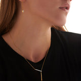 Adjustable Bar Diamond Lariat Necklace, 14K Gold Vermeil, 1/10 ct Lab Grown Diamond-2