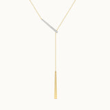 Adjustable Bar Diamond Lariat Necklace