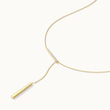 Adjustable Bar Diamond Lariat Necklace