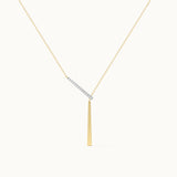 Adjustable Bar Diamond Lariat Necklace