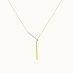 Adjustable Bar Diamond Lariat Necklace, 14K Gold Vermeil, 1/10 ct Lab Grown Diamond-6