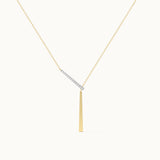 Adjustable Bar Diamond Lariat Necklace, 14K Gold Vermeil, 1/10 ct Lab Grown Diamond-6