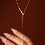 Adjustable Bar Diamond Lariat Necklace