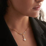Mop Lariat Necklace, 14K Gold Vermeil, 3/8 ct Lab Grown Diamond-4