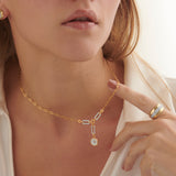 Mop Lariat Necklace, 14K Gold Vermeil, 3/8 ct Lab Grown Diamond-2