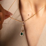 Emerald Lariat Necklace