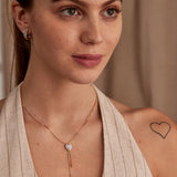 Adjustable Heart Diamond Lariat Necklace
