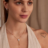 Adjustable Heart Diamond Lariat Necklace