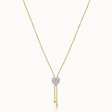 Adjustable Heart Diamond Lariat Necklace, 14K Gold Vermeil, 1/3 ct Lab Grown Diamond-3