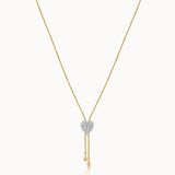 Adjustable Heart Diamond Lariat Necklace, 14K Gold Vermeil, 1/3 ct Lab Grown Diamond-3