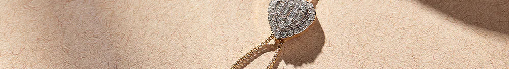 Adjustable Heart Diamond Lariat Necklace