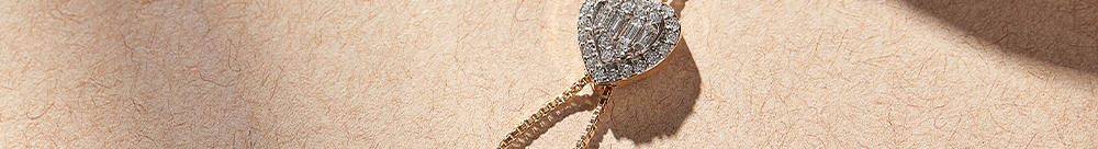 Adjustable Heart Diamond Lariat Necklace, 14K Gold Vermeil, 1/3 ct Lab Grown Diamond-1