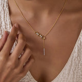 Modern Link Lariat Necklace