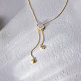 Square Cluster Adjustable Lariat Necklace