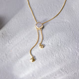 Square Cluster Adjustable Lariat Necklace