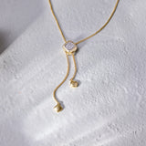 Square Cluster Adjustable Lariat Necklace