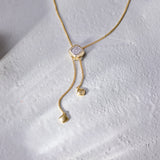 Square Cluster Adjustable Lariat Necklace
