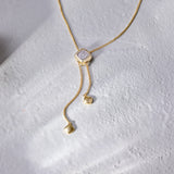 Square Cluster Adjustable Lariat Necklace