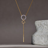 Sparkling Loop Diamond Lariat Necklace