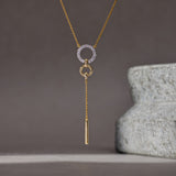 Sparkling Loop Diamond Lariat Necklace