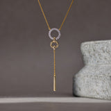 Sparkling Loop Diamond Lariat Necklace