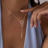 Sparkling Loop Diamond Lariat Necklace