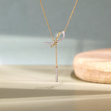 Vogue Bow Diamond Lariat Necklace