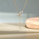 Vogue Bow Diamond Lariat Necklace