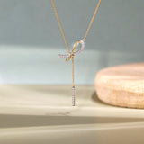 Vogue Bow Diamond Lariat Necklace