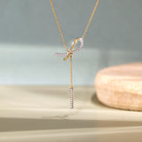 Vogue Bow Diamond Lariat Necklace