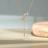 Vogue Bow Diamond Lariat Necklace