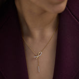 Vogue Bow Diamond Lariat Necklace