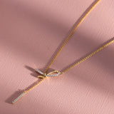 Vogue Bow Diamond Lariat Necklace