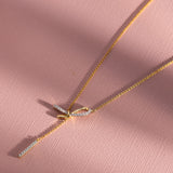 Vogue Bow Diamond Lariat Necklace