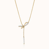 Vogue Bow Diamond Lariat Necklace