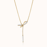 Vogue Bow Diamond Lariat Necklace